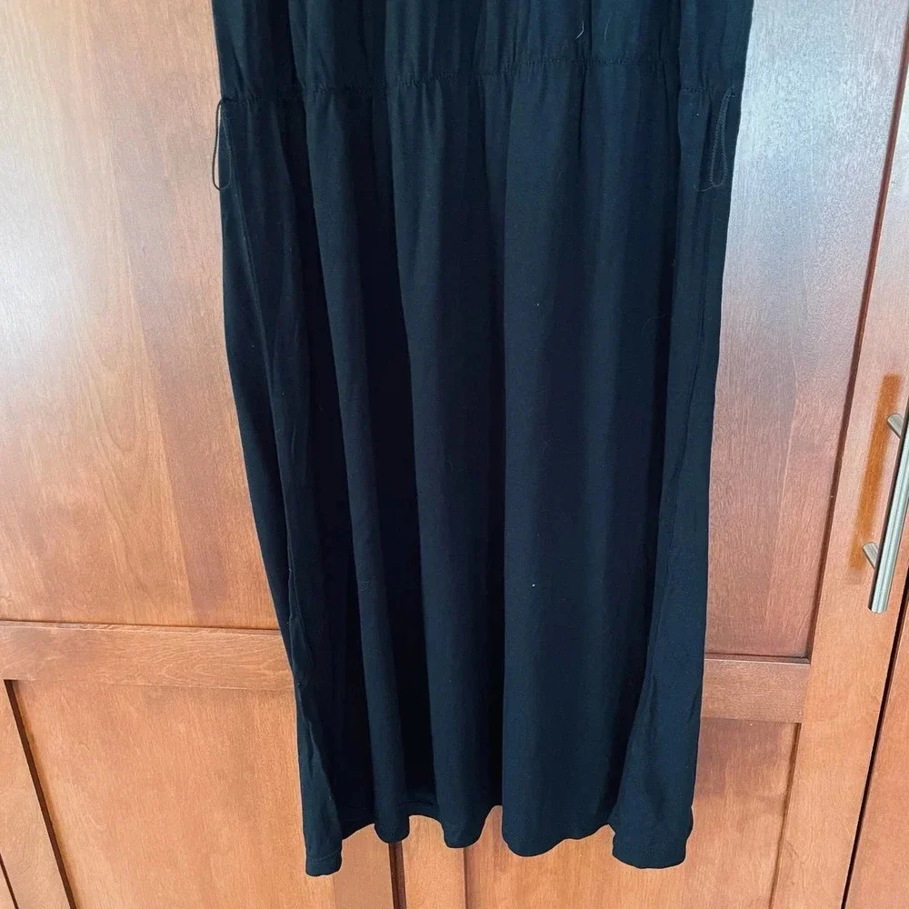 Talbots Knit Dress Scoop Neck Short Sleeve Lightweight Black Size Large Petite